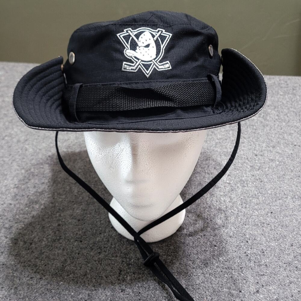 Anaheim Ducks Cap Boonie Bucket Hat Mens Black Military Appreciation SGA Ripstop